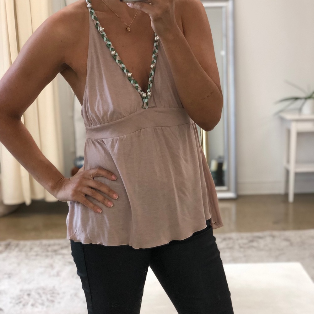 Beautifully braided strap V-neck camisole